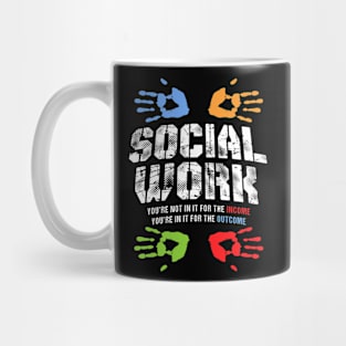 Social Worker Rainbow Hands Inspirational Mug